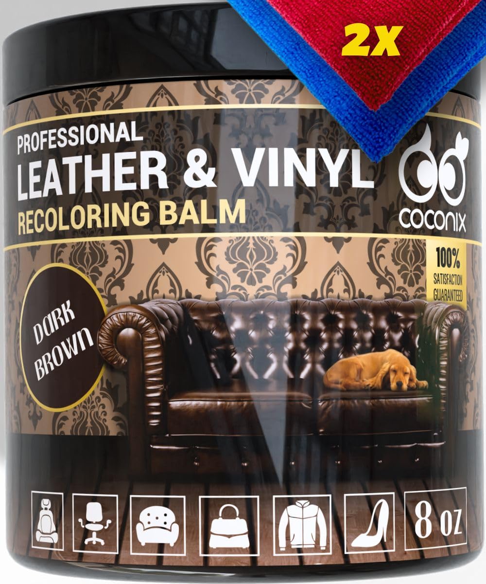 Amazon.com: COCONIX Leather & Vinyl Recoloring Balm - Dark Brown